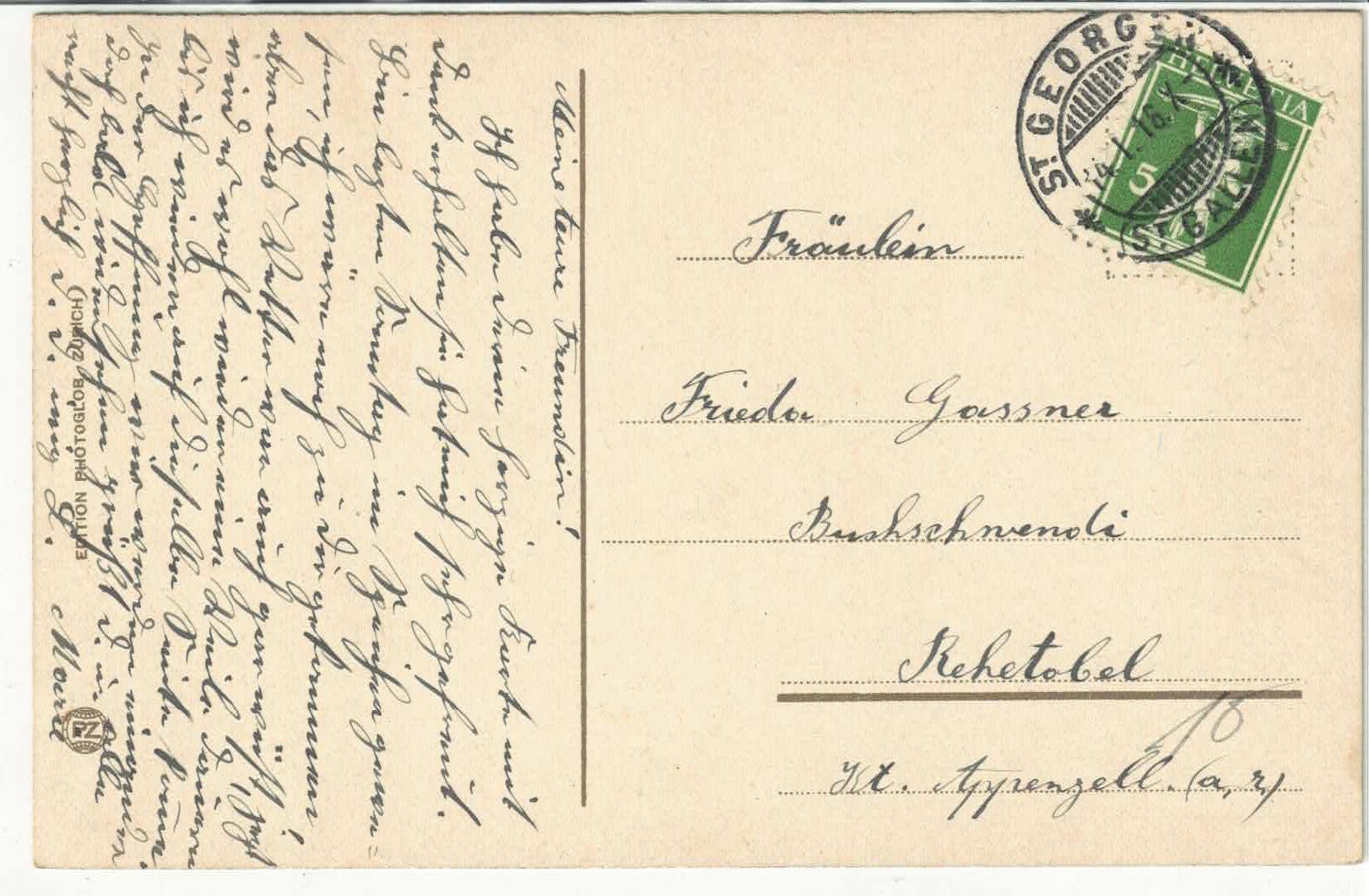 Cartoline postali: St. Gallen - Kloster Notkersegg - Litho – Usato da Ettingen venduto da Kartenplanet 1