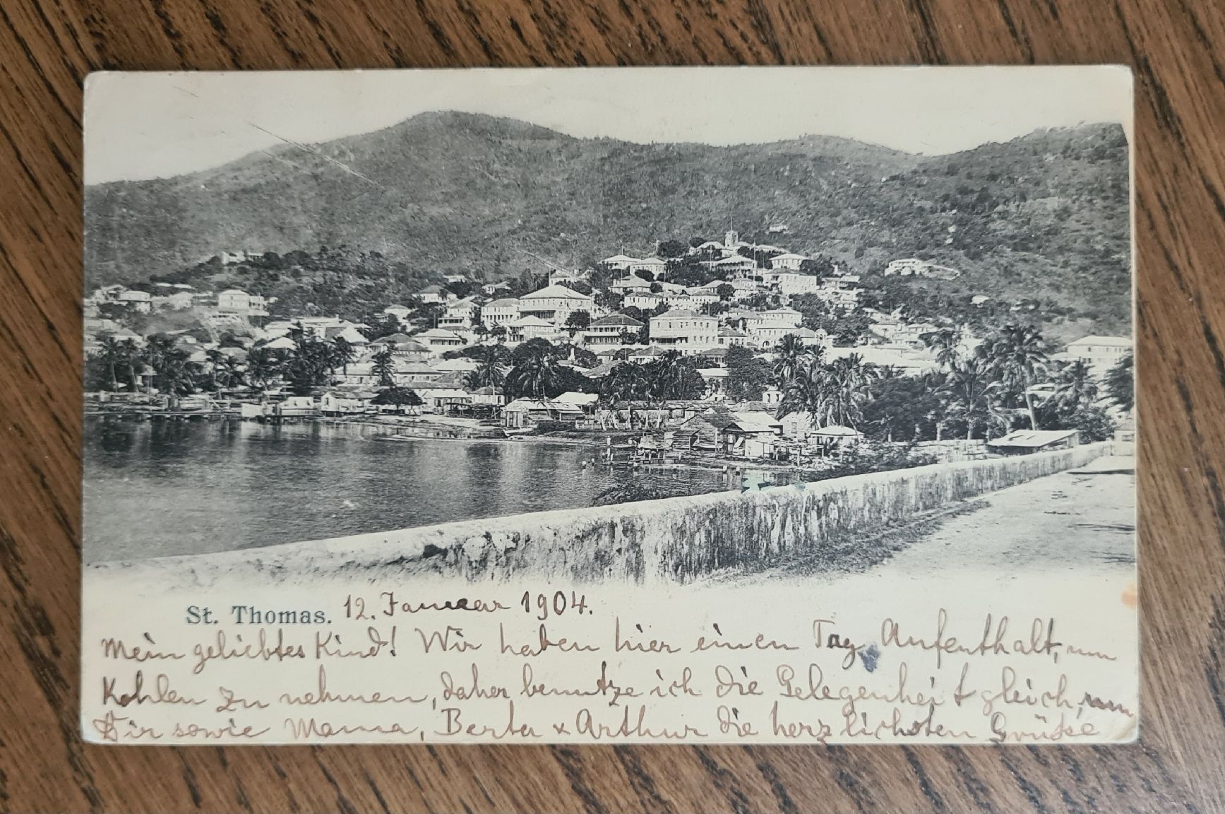 Cartoline postali: St. Thomas, heute US Jungferninseln 1904 – Usato da Ebikon venduto da Donar50