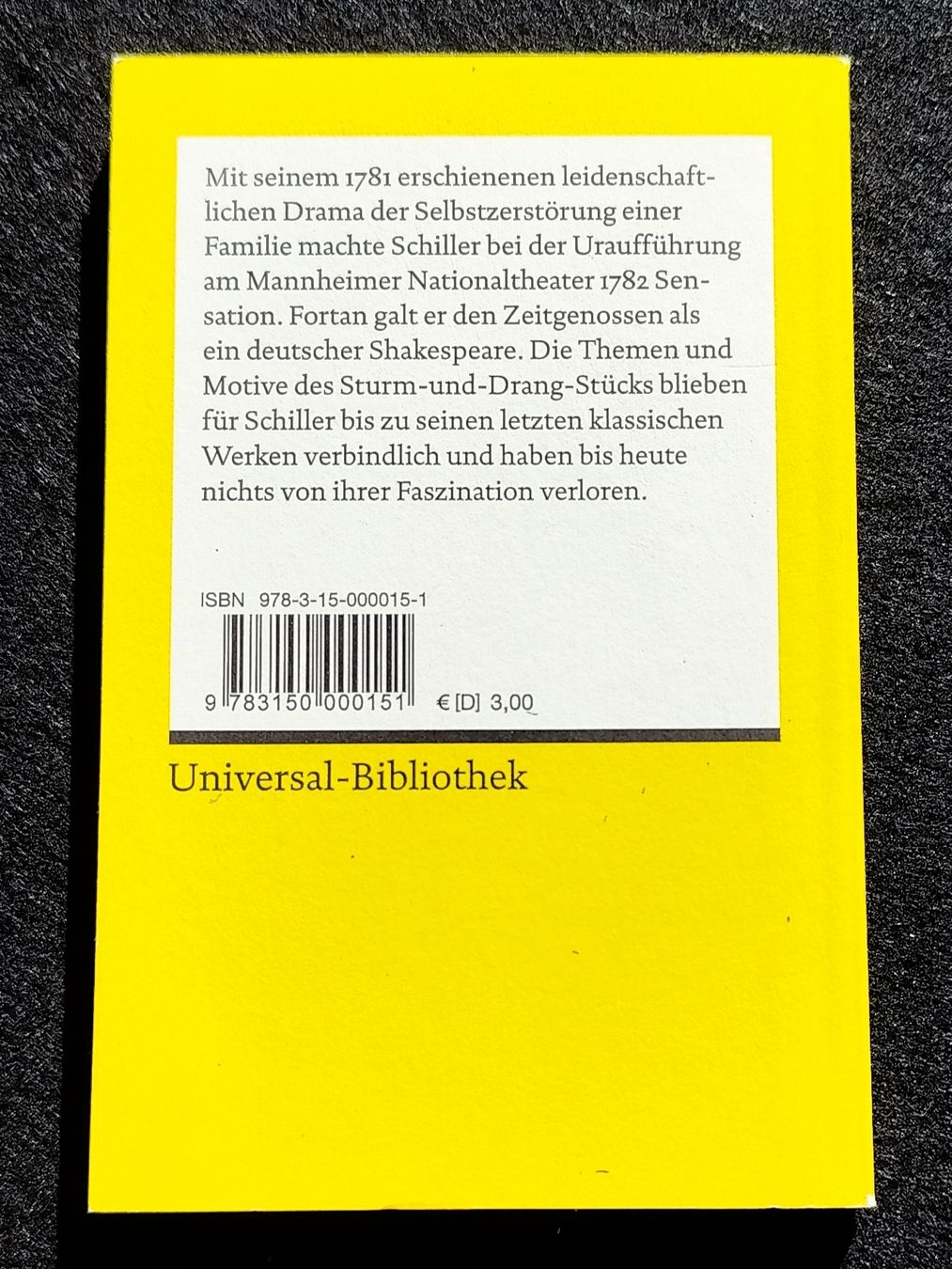 Libri: Schiller: Die Räuber - Reclam – Usato da Winterthur venduto da nis_l6k5 1