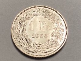 CH Silbermünze 1 Franken Jahrgang 1955
