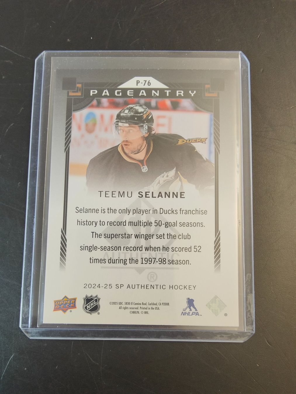 Carte collezionabili: Teemu Selanne Anaheim Ducks SP Authentic Pageantry – Usato da Wangen SZ venduto da Sasch3 1