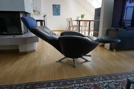 Cassina Sessel  Leder schwarz, verstellbar, Designklassiker