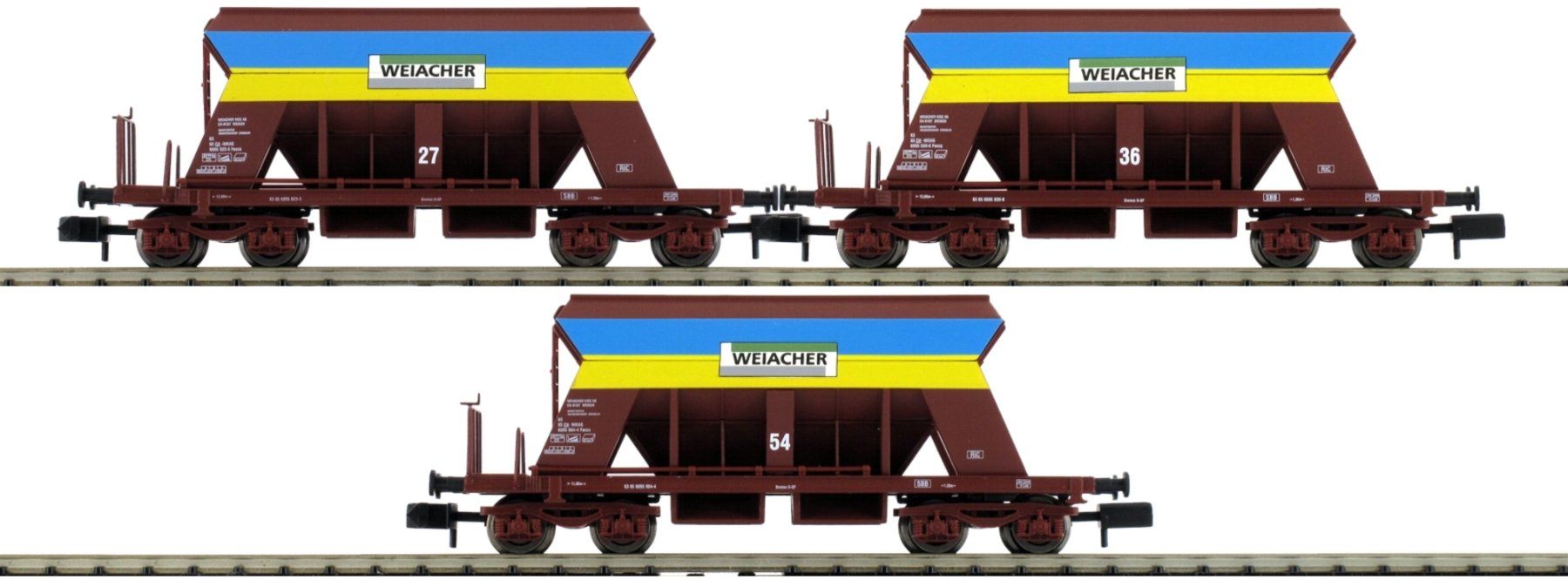 Jägerndorfer Modelleisenbahnen: JC 66301-01 SBB 3-teil. Schüttgutwagen-Set "Weiacher Kies" – Neu und originalverpackt aus Derendingen von FischertraiNs 2