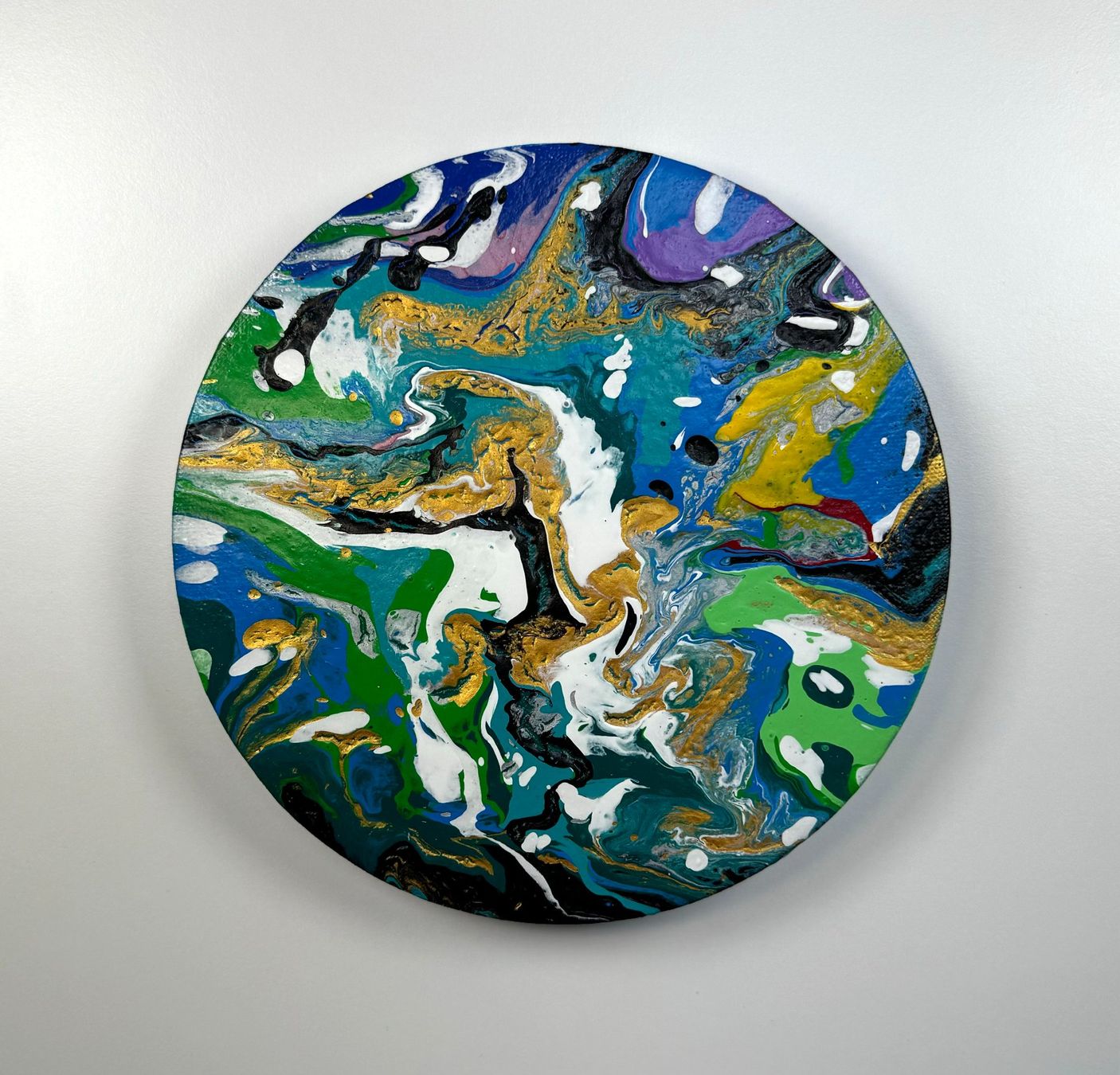Dipinti: Acryl-Flüssigmalerei, kreisförmig – Usato da Schlieren venduto da MayaSheng1983