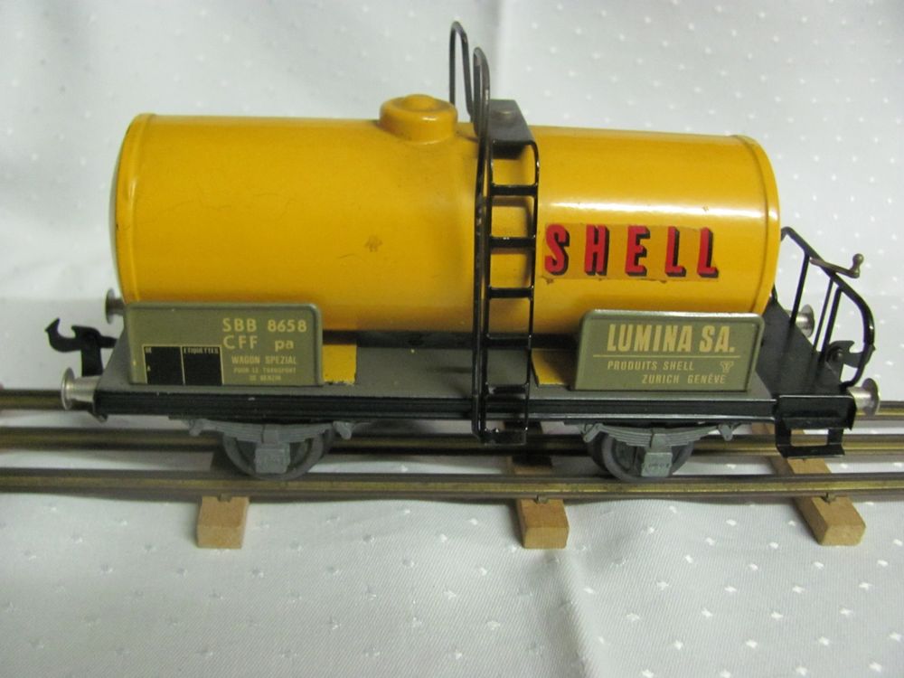 Schöner alter gebrauchter Buco SBB Shell-Tankwagen Spur 0 (Gebraucht ...