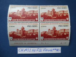 CH 1933 Nr. F36 postfrischer ** Viererblock