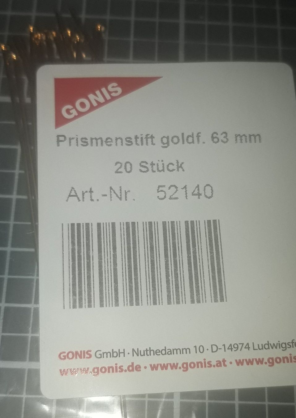 Gonis Kit bricolage: 1 Kettel-  1Prismenstift goldfarbig, 1Silberdraht – Nuovo (secondo la descrizione) da wolfertswil venduto da februartag 1