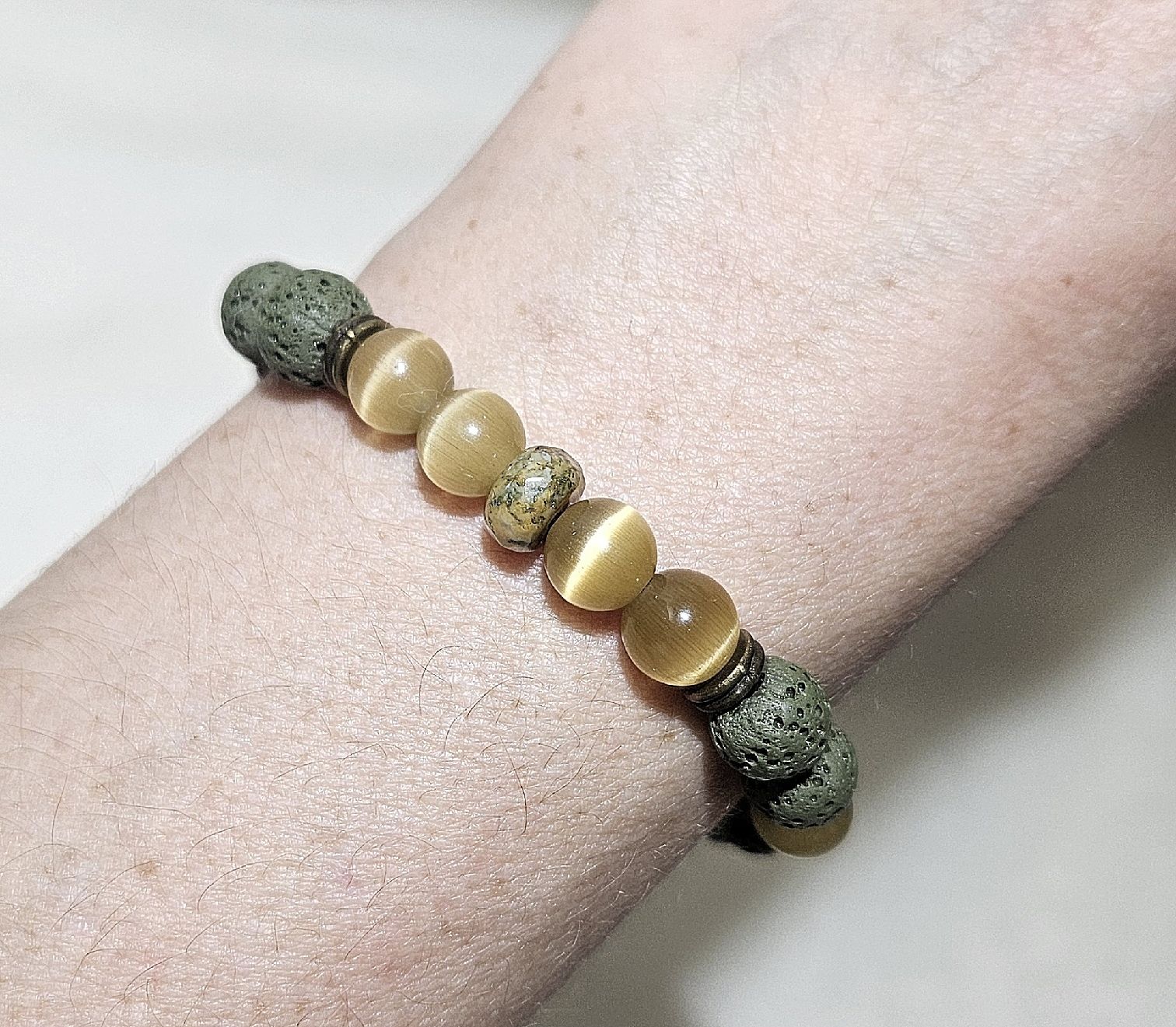 Armbänder & -reifen: olive Lavastein Mix-Armk. - Spendenaktion – Neu (gemäss Beschreibung) aus Unterkulm von Nachtigall 1