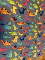 Bunter flauschiger Softshell Dino Stoff Kinderstoff