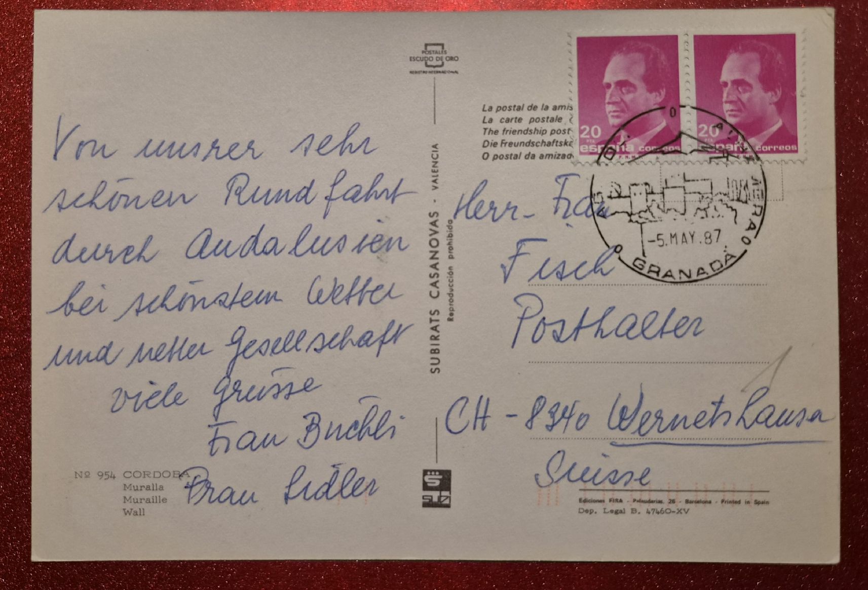 Cartoline postali: Cordoba  Muralla Spanien 1987 – Usato da Melchnau venduto da Arthurius 1