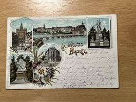 Alte Ansichtskarte Basel, Gruss aus Basel, Rarität!