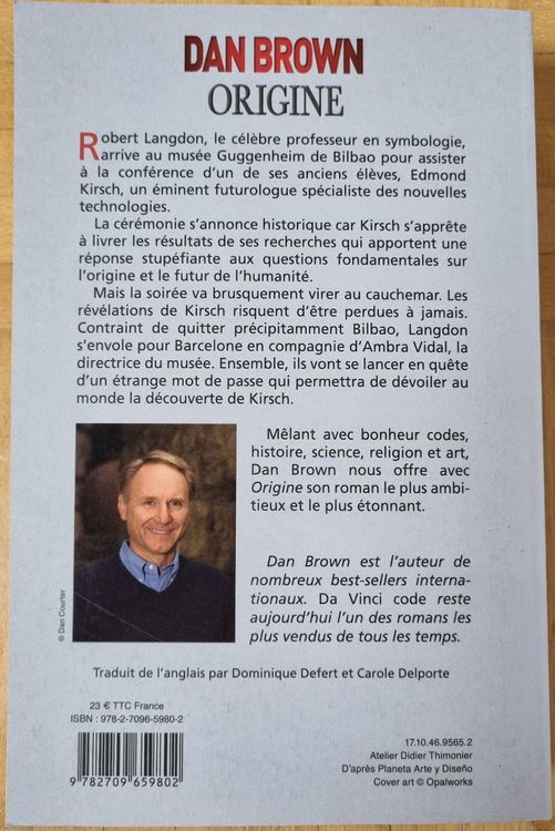 Livre Dan Brown Origine (Broché) Kaufen auf Ricardo