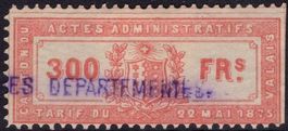300 Fr Fiskalmarke vom Kanton WALLIS