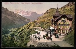 AK Klausenstrasse, Hotel Klausen-Passhöhe, Kutsche
