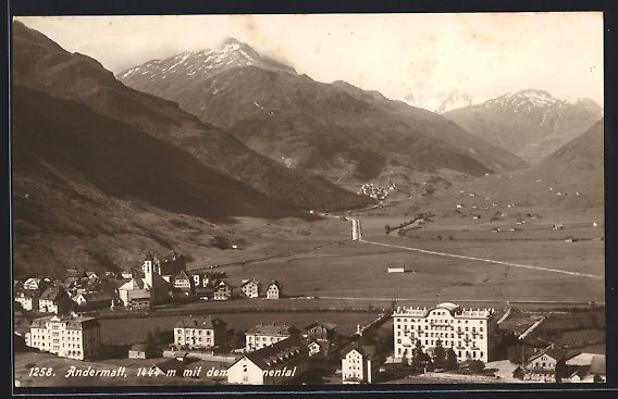 Cartoline postali: AK Andermatt, Ortspartie mit Hotel – Usato da Berlin venduto da bartko-reher
