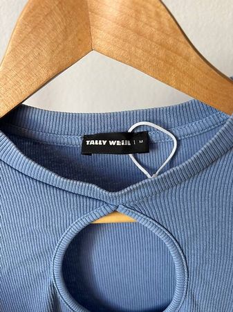 Tally Weijl blue long sleeve top with cut out details
