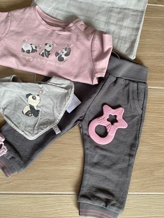 neues Baby Set Gr. 62 "Panda rosa"