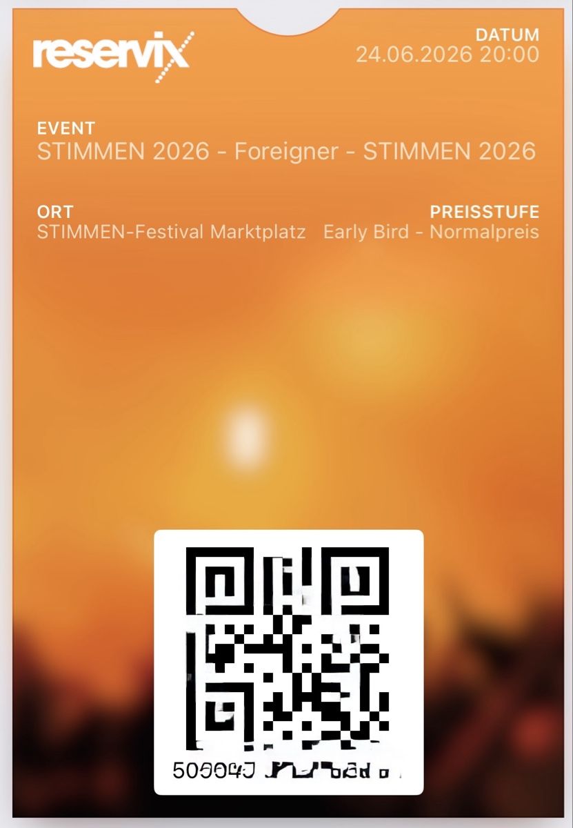 Billets: 2 x Tickets Foreigner in Lörrach – Neuf (Voir description) à St-Sulpice VD par 1cal99