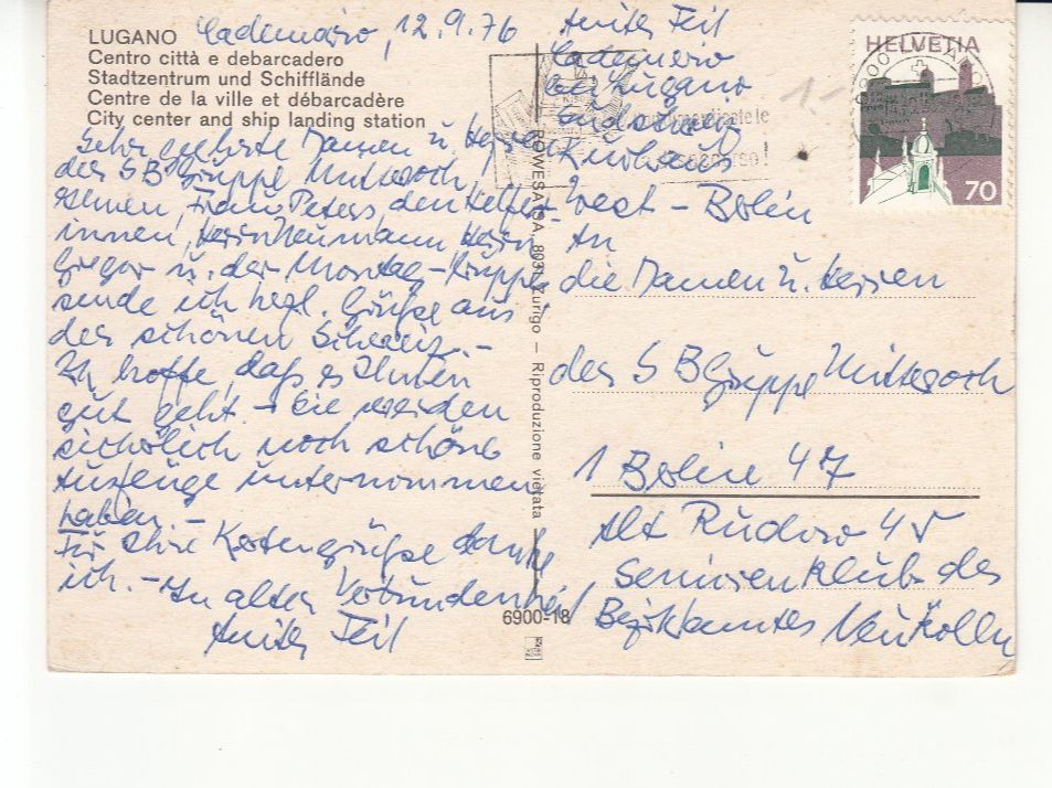 Cartoline postali: Lugano 1976 – Usato da Bürglen TG venduto da StampGraf 1