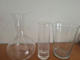 Glas Vasen klar Glas Set 3 Stück