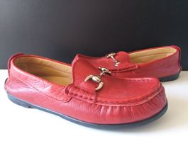 ❤️ HELVESKO Mocassins en cuir rouge pointure 39 ❤️