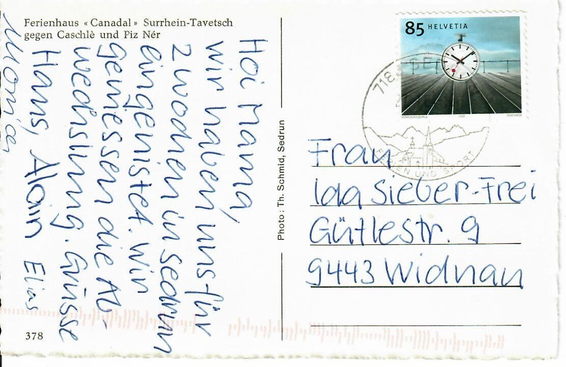 Cartoline postali: Surrhein - Tavetsch – Usato da Hochdorf venduto da Ziegel-16 1