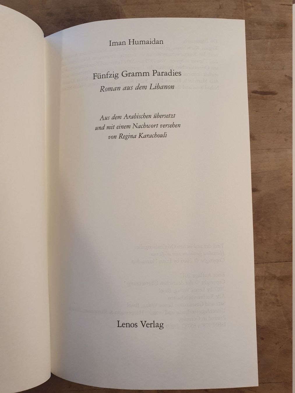 Libri: Fünfzig Gramm Paradies Iman Hunaidan Lenos – Usato da Zürich venduto da loosebone 2