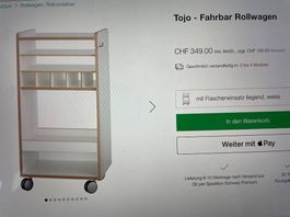 Tojo Rollcontainer mit Weinflaschenzusatz