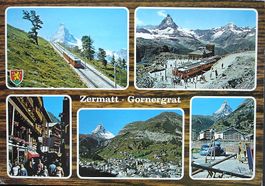 ZERMATT Station Gornergrat - Bahn, 2 Züge