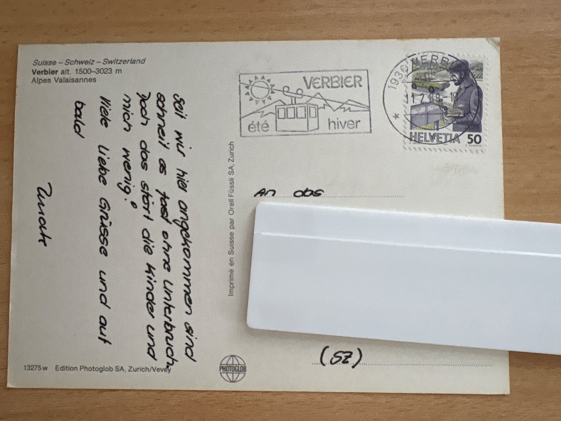 Ansichtskarten: Ansichtskarte Verbier mit Briefmarke gestempelt gebraucht – Gebraucht aus Ibach von lisch3 1