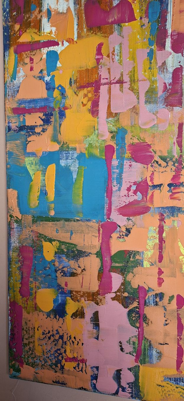 Dipinti: Gemälde, bunte Farben, Kunstwerk, handmade 57×75 – Nuovo (secondo la descrizione) da Riehen venduto da Steinbock1970 7