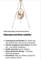 Baby-Federwiege Swollie Beige mit Tipi Gestell NEU