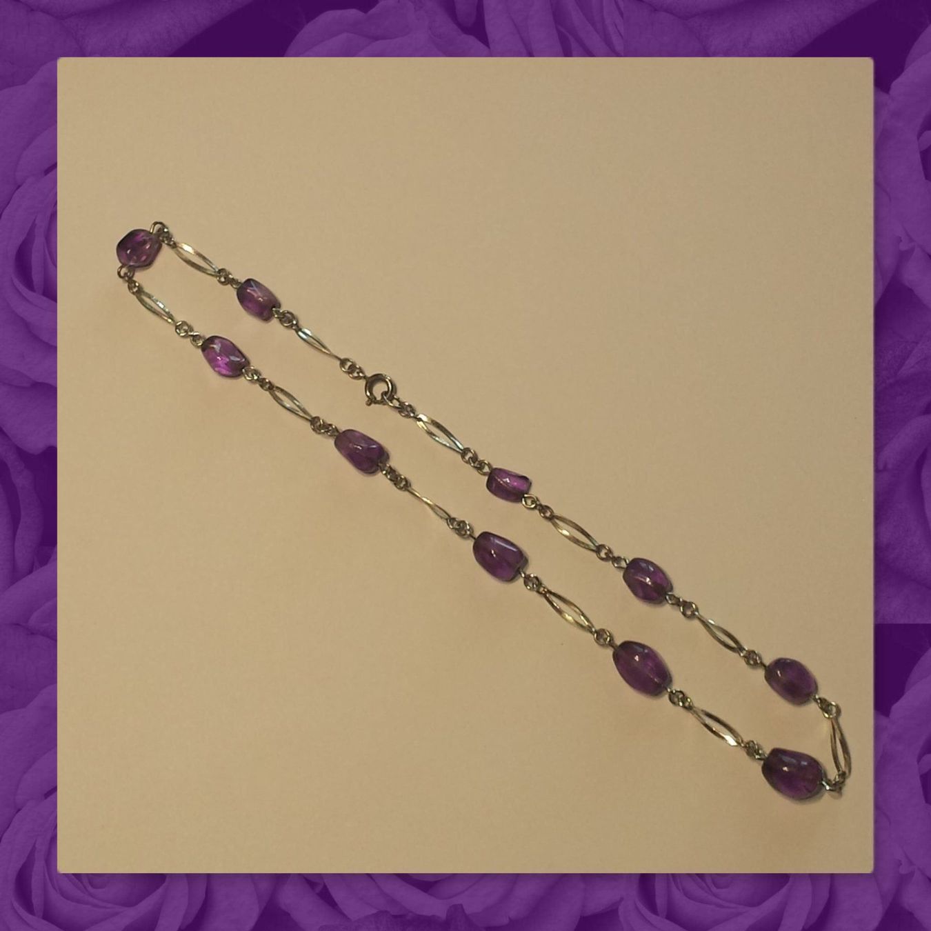 Catenine: Amethyst Collier Kette Art deco Schmuck – Usato da Matten b. Interl venduto da EdelsteineInterlaken 3