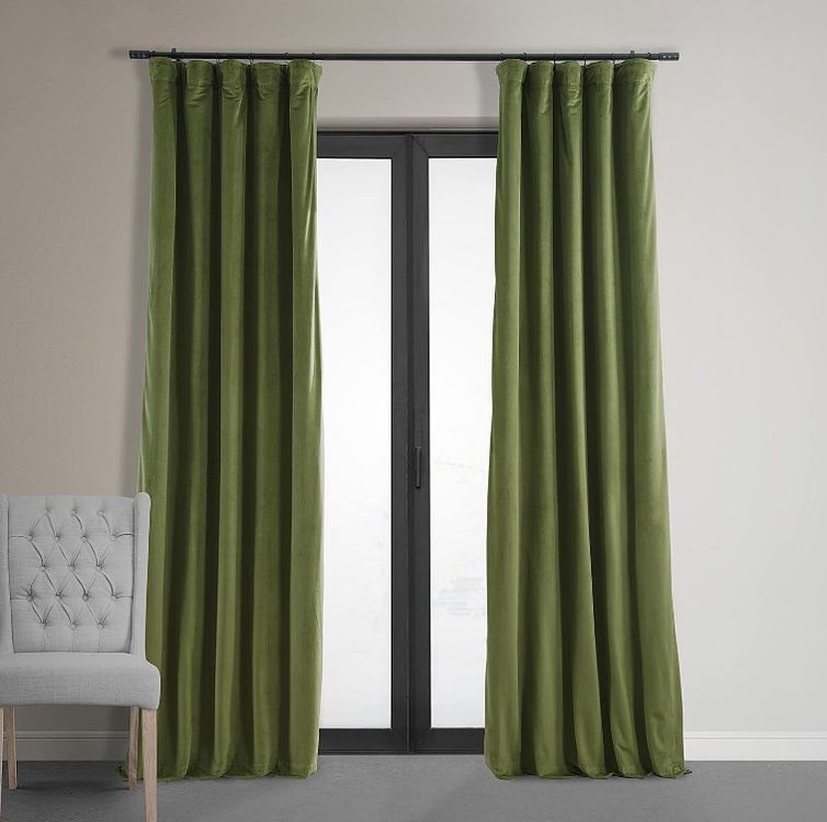 PRIMROSE Samt-Verdunkelungsvorhänge – Smaragdgrün, 183 Cm, Set Mit 2 Panels, Stangentasche