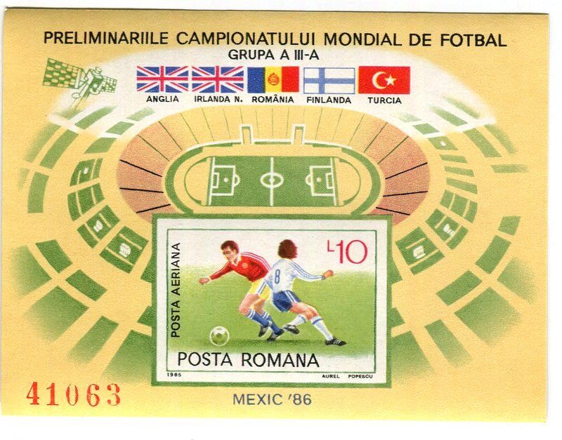 Alle Briefmarken: Block "Fussball". Rumänien – Neu und originalverpackt aus Basel von Butsch5