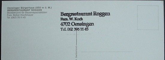 Cartoline postali: OENSINGEN Bergrestaurant Roggen – Nuovo (secondo la descrizione) da Jona venduto da philajona 1