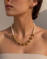 Süsswasser Perlenkette Collier Halskette Kette 50 cm Neu