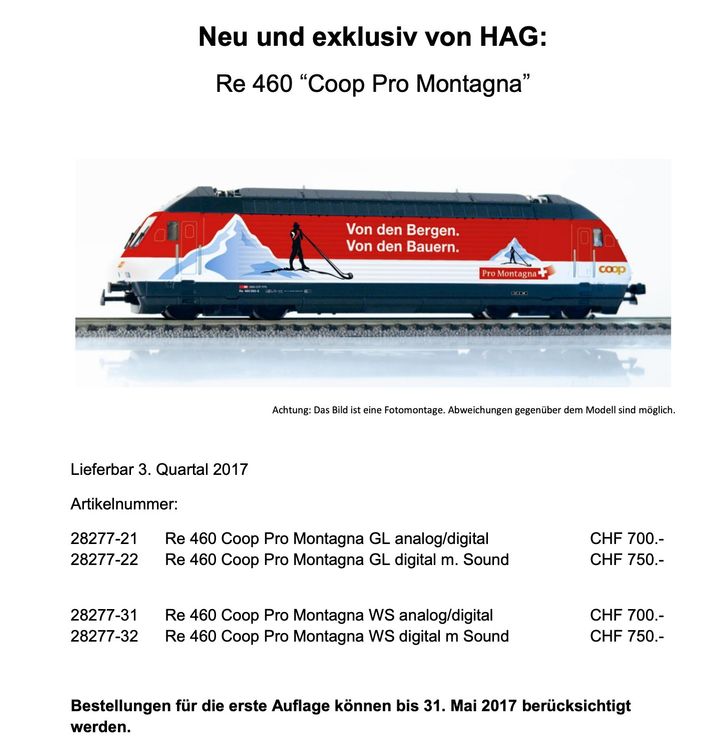 HAG SBB Re 460 E-Lok 