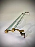 Vintage Handtuchhalter Glas Messing 1950er