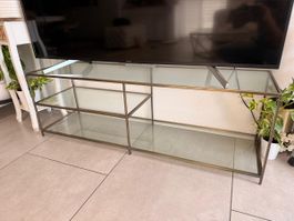 TV-Möbel aus Glas und Metall in Gutem Zustand