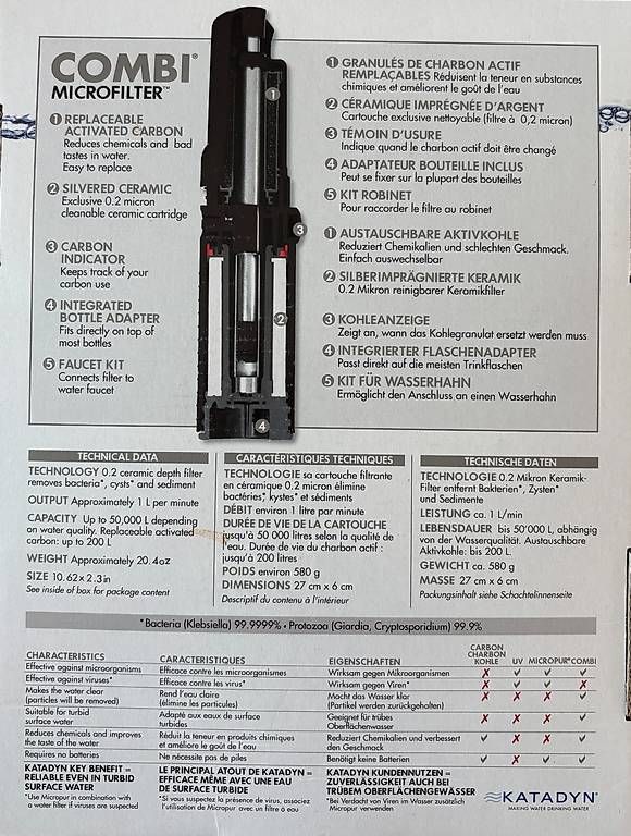 Sanitär: Katadyn Combi Microfilter PLUS (inkl. Zusatzset)  – Gebraucht aus Oberbüren von johannes2 1