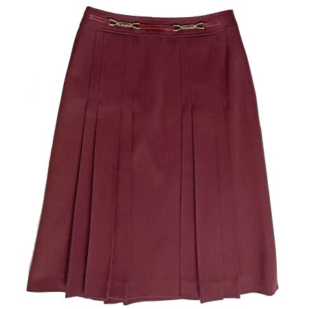 Jupe Rock CELINE Gr. M/L bordeaux mit Falten VINTAGE
