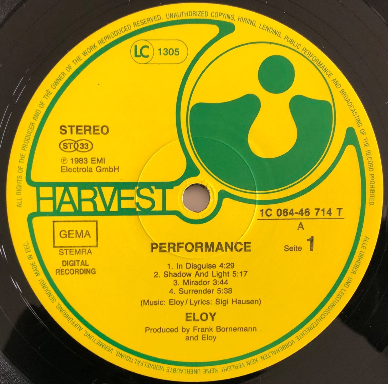 Schallplatten: ELOY - PERFORMANCE – Gebraucht aus Poliez-Pittet von Newtown-Records 3