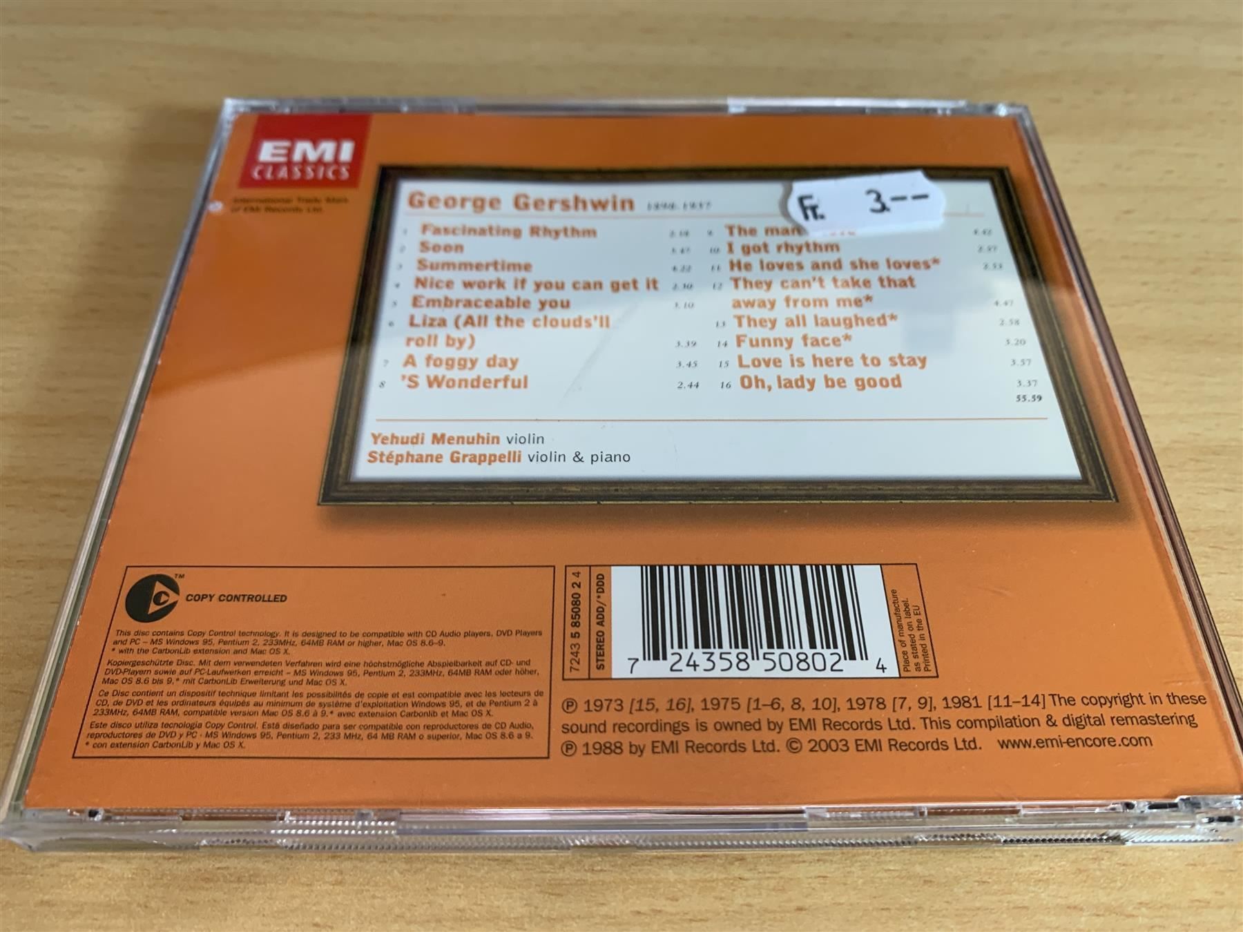 CD: Gershwin - Fascinating Rhythm – Usato da Rikon im Tösstal venduto da Alpenmutz 1