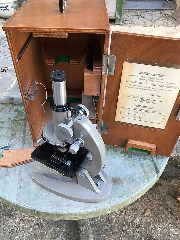Microscopi: Microscope Olympus 1964 avec sa boîte en bois – Usato da Estavayer-le-Lac venduto da mar_2s6b 3