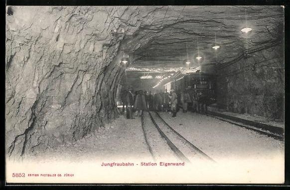 Cartoline postali: Jungfraubahn, Bergbahn an der Station Ei – Usato da Berlin venduto da bartko-reher