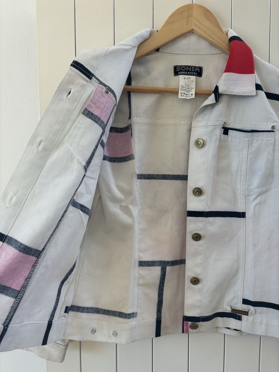 Sonia Rykiel Jacken: Sonia Rykiel White Jacket Geometric Design S/M – Neu (gemäss Beschreibung) aus Genève von Bella_909 6