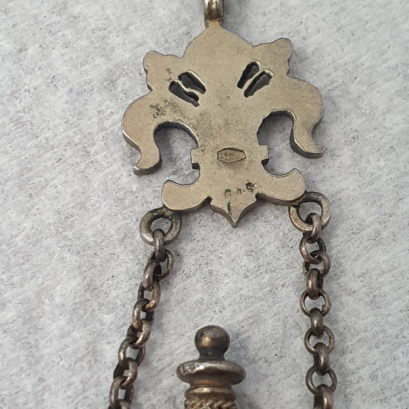 Ciondoli: Antike Chatelaine Schere Anhänger, Silber, Emaille! – Usato da Dietikon venduto da Allegra34 4
