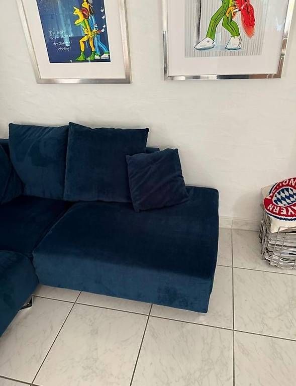 Sofas: Ecksofa Blau Cord  – D'occasion à Zürich par jam_f7nf 3