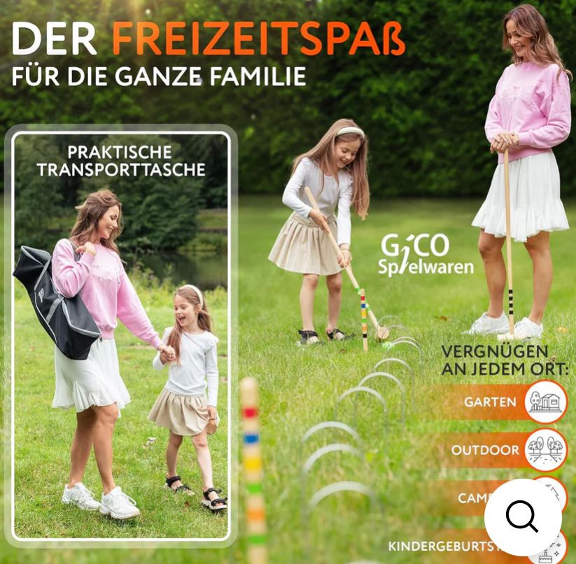 Giochi: GICO Krocket-Set mit Tasche. Neu! – Nuovo e nell'imballaggio originale da Brütten venduto da Acutis2006 7